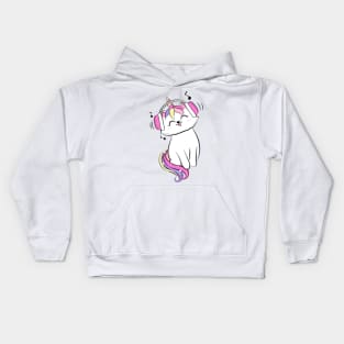 Cute loving Caticorn Music Unicorn girl Kids Hoodie